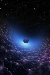 Fototapeta na wymiar Blue Star Field in a Black Hole Scene