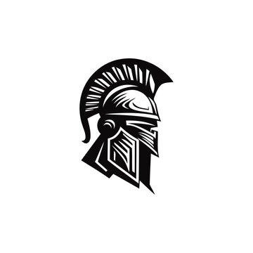 recommend clip art: Spartan helmet logo design vector illustration
