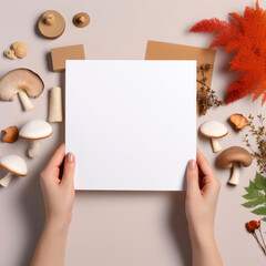 Obraz premium paper with leaves on the table