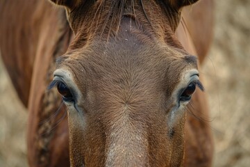 Mule close up portrait.