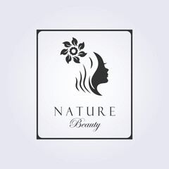 The women's logo design is suitable for use as a symbol for natural beauty care vector illustration