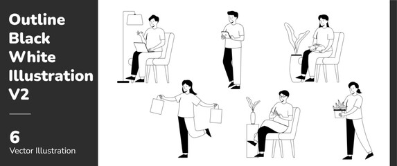 Outline Black & White Illustration 2