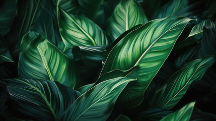 closeup nature view of   Abstract green leaf texture, nature background, tropical leaf , Nature leaves, green tropical forest,