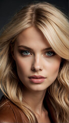 Obraz premium A painting of... Sun-Kissed Smile Unveiling Inner Harmony, Moonlight Draped on Velvet Eyes, Woven Threads of Story in Every Brushstroke, Where Strength Blooms Like a Delicate Rose