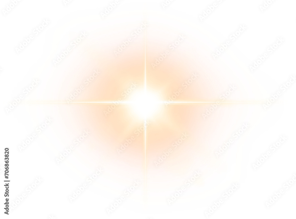 Wall mural abstract orange sun light element