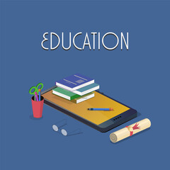 Vector illustration flat design concepts of education, online learning