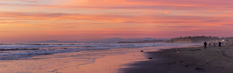 Sunset at the Del Mar beach of California