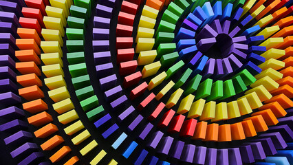 Full frame with a colorful domino
