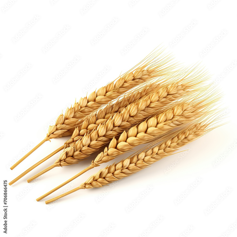 Wall mural Wheat bundle isolated on white background