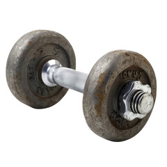 Obraz premium Pair of Dumbbells on White Background - Fitness Equipment for Strength Training and Resistance Workouts