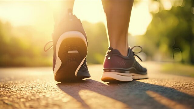 Closeup of a fitness tracker attached to a shoe, tracking steps and distance.