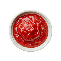 White Bowl Filled With Ketchup on White Table – Simple and Informative Image