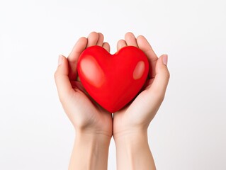 A red heart that is carefully held with both hands, Love, Valentine's day