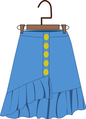 Fototapeta na wymiar Long Blue Skirt