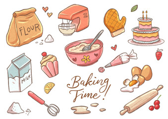 Baking and cake icon set