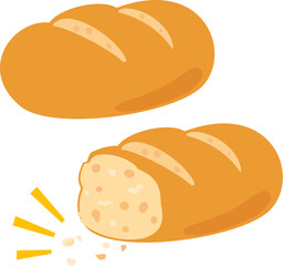 ちぎったパンとパンくず