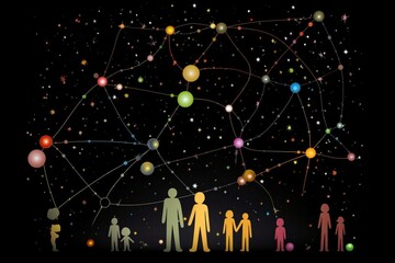 Simplistic representation of a family constellation. Generative AI - obrazy, fototapety, plakaty