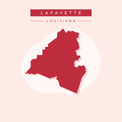 Vector illustration vector of Lafayette map Louisiana