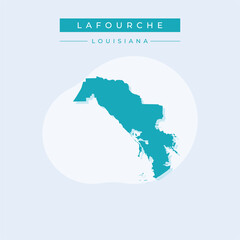 Vector illustration vector of Lafourche map Louisiana