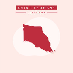 Vector illustration vector of Saint Tammany map Louisiana