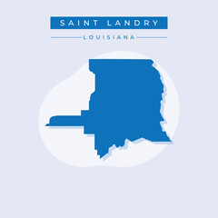 Vector illustration vector of Saint Landry map Louisiana