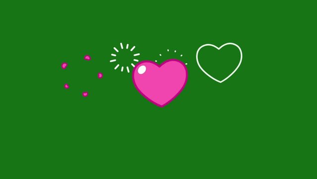 Love animation looks beautiful, with green screen background, suitable for Valentine's Day, advertising, template, editing, content, video, romance, cinematic, film, etc
