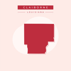 Vector illustration vector of Claiborne map Louisiana
