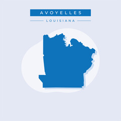 Vector illustration vector of Avoyelles map Louisiana