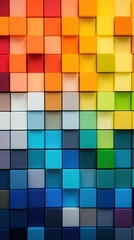 Vibrant Multicolored Square Pattern on Background