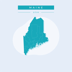 Vector illustration vector of Maine map Maine