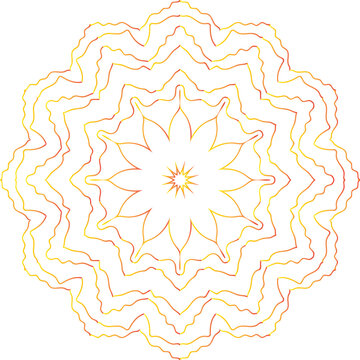Circular flower mandala pattern for Henna, Mehndi, and Decoration. Decorative ornament in ethnic oriental style. Outline doodle hand draw vector illustration.