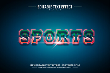 Sports 3D editable text effect template