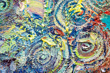 Colorful abstract oil painting art background. Texture of canvas and oil.