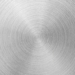 Stainless steel or aluminium circular brushed shiny metal texture. Abstract metallic background....