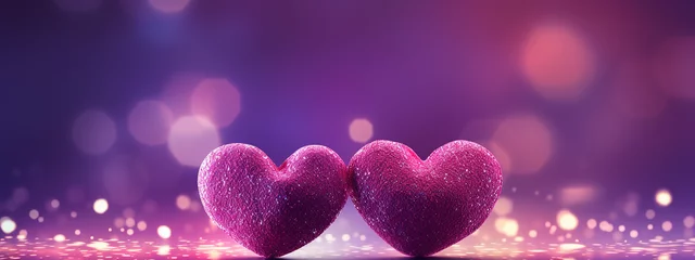 Foto op Plexiglas Heart abstract background Wallpaper for Valentine Day sparkling bokeh landscape © G