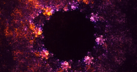 3D manual rendering abstract round hole light background