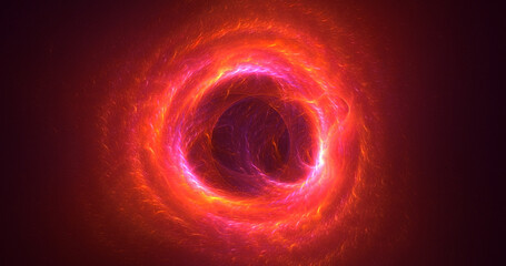 3D manual rendering abstract red fractal light background