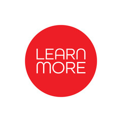 learn more sign on white background