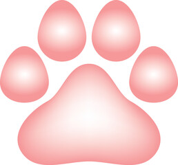 Clip art of soft pink paw