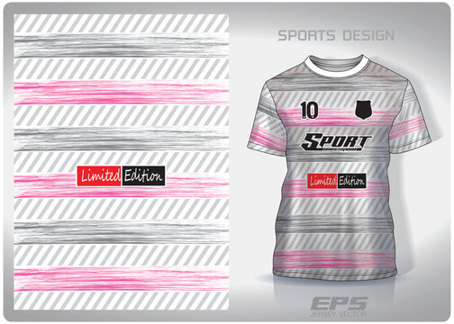 Vector sports shirt background image.gray and pink stripes pattern design, illustration, textile background for sports t-shirt, football jersey shirt.eps