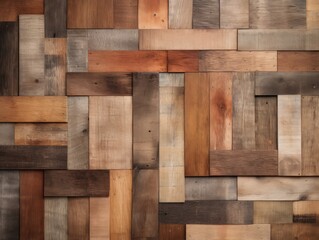 Close-up Wall of Wood Planks, old parquet