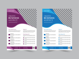 corporate colorful business flyer template design set, abstract business flyer and creative design, vector illustration 