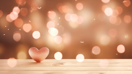 Backdrop with cream bokeh for Valentines Day. Background