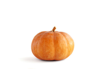 An orange Muscat de Provence pumpkin on a white background