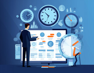 Statitistik Chart Projektplan im B&uuml;ro, KI generiert