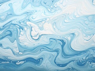 Obraz premium Blue and White Fluid Painting on Wall, Abstract Artwork Decorate