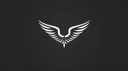 logo mark sports wings minimalist black, white background , Generate AI.
