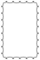 Black and white floral border frame design concept isolated on white background - vector illustration