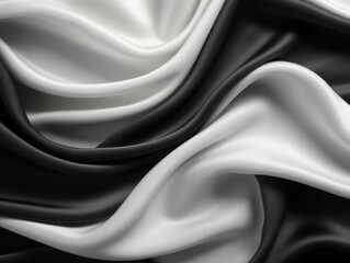 Monochrome Wavy Fabric Against a Black and White Background