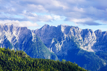Idyllic landscape with mountains and forests at the Tauplitzalm in Austria. Nature on the Tauplitz...